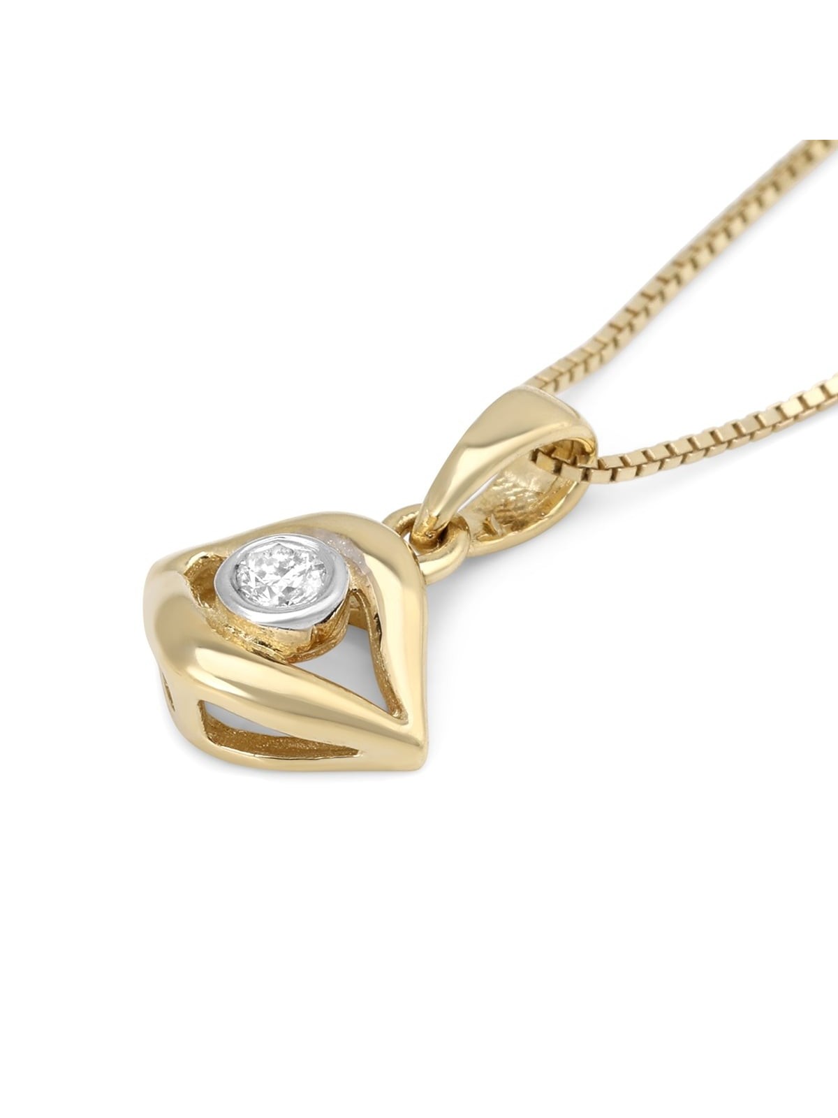 Chic Evil Eye 14K Gold Pendant Necklace With Diamond