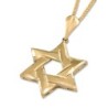 Deluxe 14K Yellow Gold Interlocking Star of David Pendant Necklace