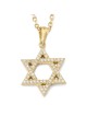 Collier pendentif étoile de David en or 14 carats avec embellissements de diamants