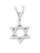 14K Gold Star of David Pendant Necklace with Diamond Embellishments