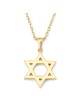 14K Gold Star of David Pendant Necklace with Diamond Embellishments