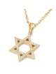 14K Gold Star of David Pendant Necklace with Diamond Embellishments