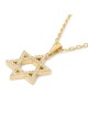 Collier pendentif étoile de David en or 14 carats avec embellissements de diamants