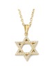 14K Gold Star of David Pendant Necklace with Diamond Embellishments