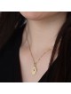 Collier pendentif Hamsa en or jaune 14 carats avec étoile de Davi en diamant blanc