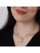 14K Gold Scroll Chai Pendant