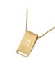 14K Gold Scroll Chai Pendant