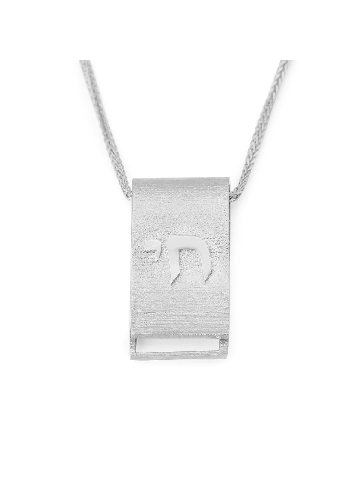 14K Gold Scroll Chai Pendant