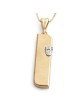 Collier pendentif Mezouza en or jaune 14 carats avec le hébreu en or blanc 14 carats