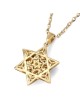 Small 14K Gold Women's Double Star of David Pendant with Diamonds (Col