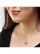 Pendentif élégant étoile de David doublé en or 14 carats avec di noir et blanc