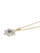 Pendentif élégant étoile de David doublé en or 14 carats avec di noir et blanc