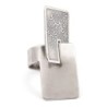 Blackened 925 Sterling Silver Rectangle Ring - Eshet Chayil (Proverbs