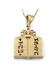14K Gold Ten Commandments Pendant Necklace (Choice of Colors)