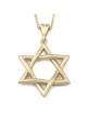14K Gold Interlocking Star of David Pendant Necklace