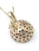 Three-Dimensional 14K Yellow Gold Pomegranate Pendant Necklace With Wh