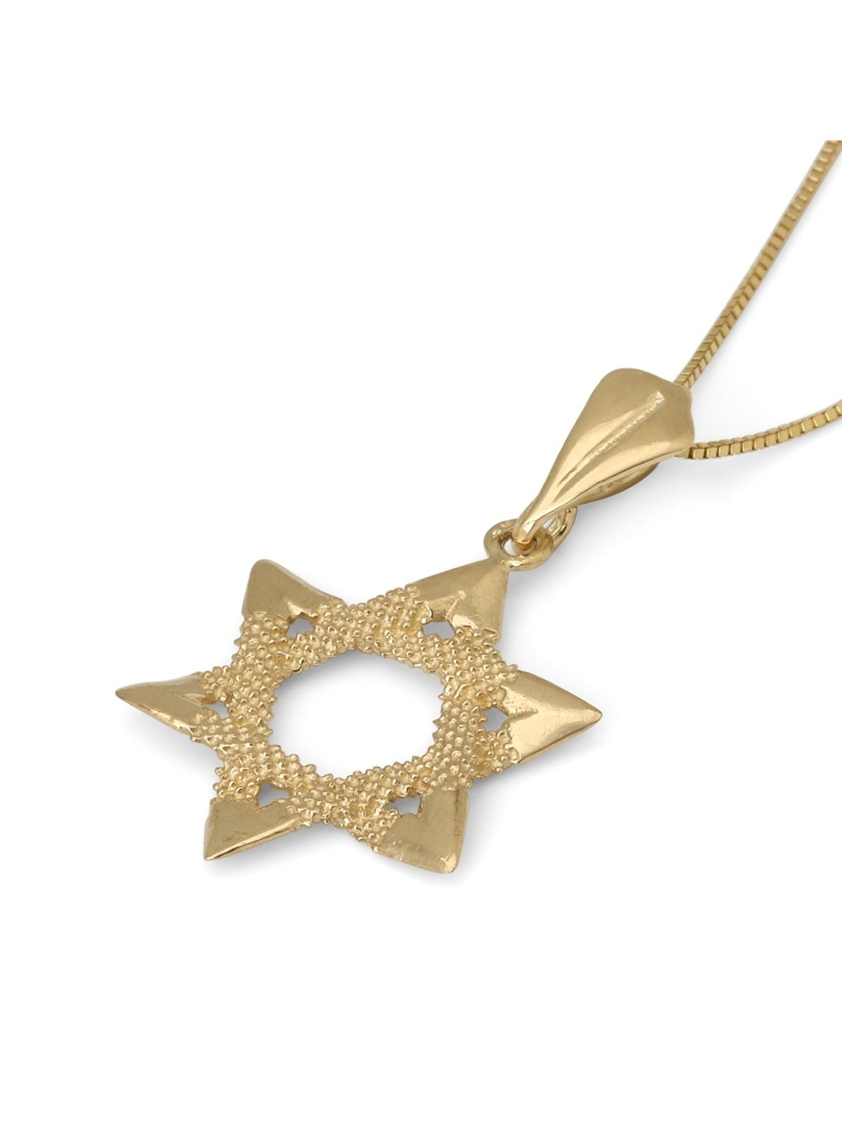 Pendentif étoile de David à pois pour femme en or 14 carats
