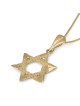 תליון מגן דוד מנוקד לנשים מזהב 14 קראט