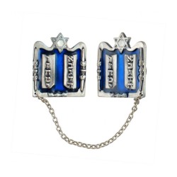 Silver Plated Tallit Prayer Shawl Clips Tablets Star... | Tallit Clips