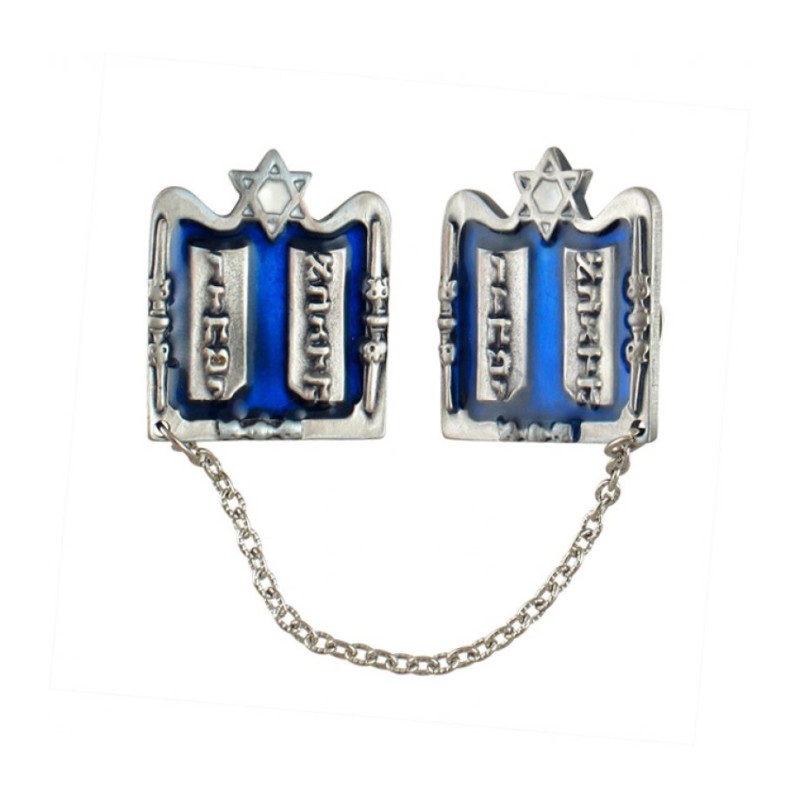 Silver Plated Tallit Prayer Shawl Clips Tablets Star... | Tallit Clips