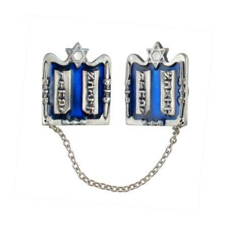 Silver Plated Tallit Prayer Shawl Clips Tablets Star... | Tallit Clips