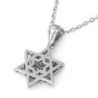 14K Gold Women's Menorah and Star of David Pendant with Diamonds - Col