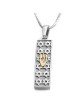14K Gold Star of David Mezuzah Case Pendant Necklace With Hebrew Lette
