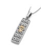 Collier pendentif étoile de David Mezuzah en or 14 carats avec lettre hébraïque
