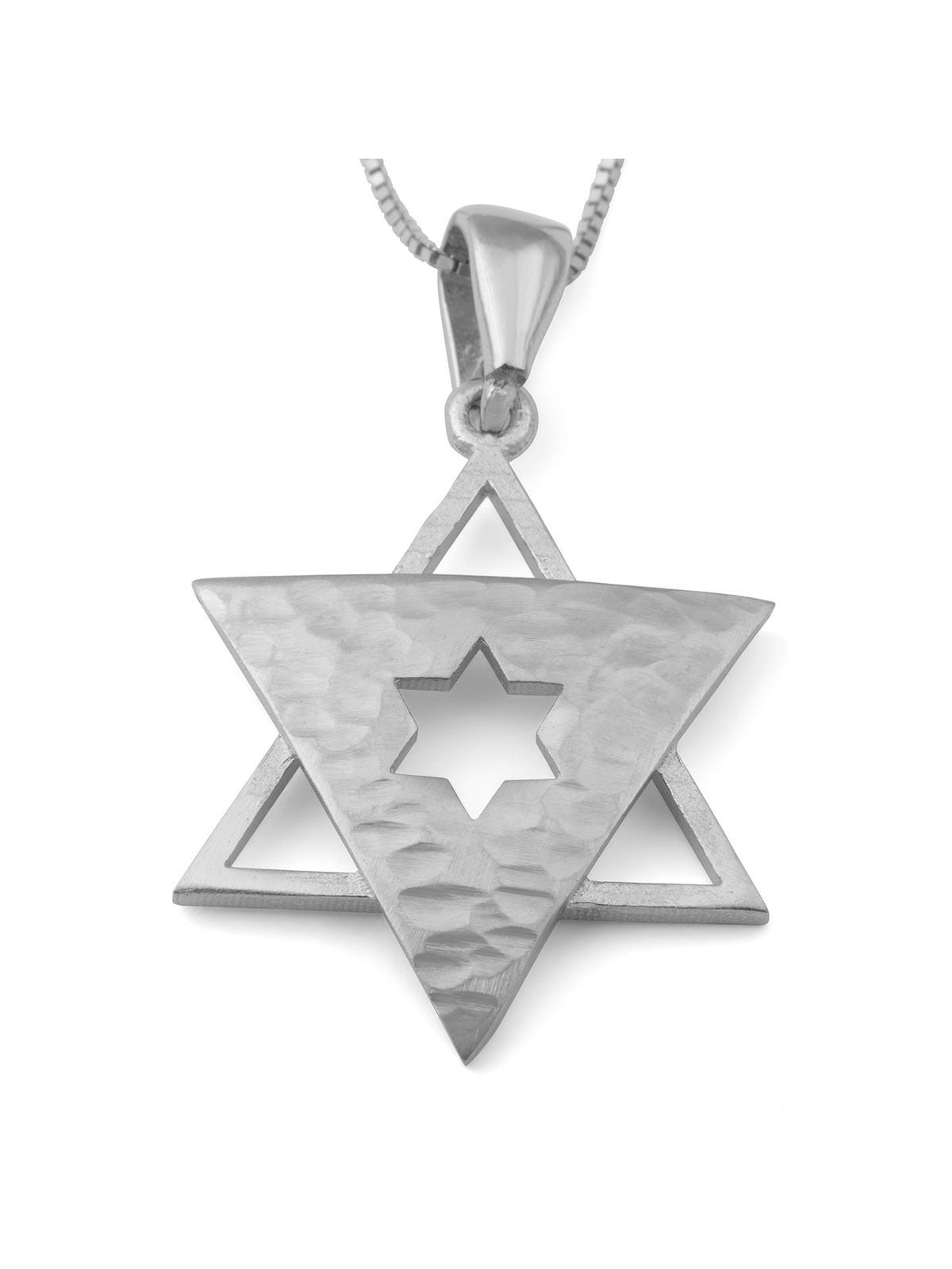 Modern 14K Gold Star of David Pendant Necklace