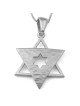 Modern 14K Gold Star of David Pendant Necklace