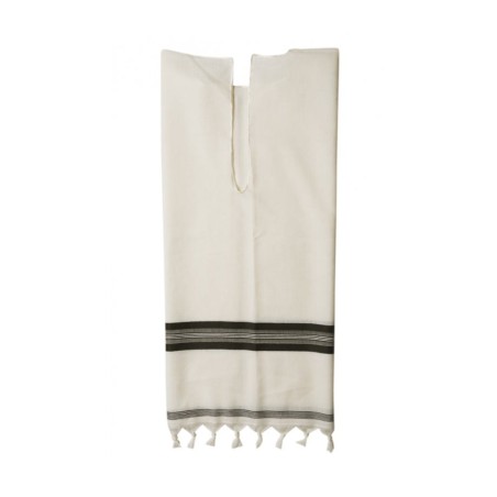Talitnia White Wool Tallit Katan With Center Fringes... | Tallit Katan