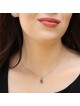 Pendentif Hamsa bicolore pour femme en or 14 carats avec rubis