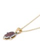 14K Gold Women's Two-Tone Hamsa Pendant with Rubies