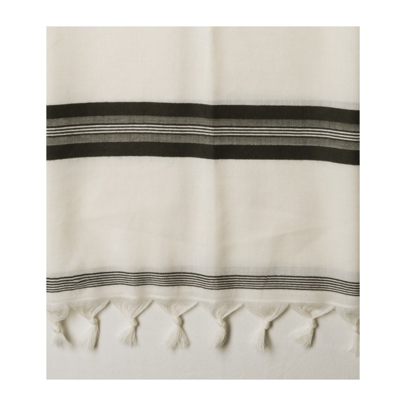 Talitnia White Wool Tallit Katan With Center Fringes... | Tallit Katan