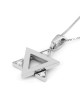 Collier moderne à pendentif étoile de David en or 14 carats avec diamants blancs - Y