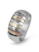 925 Sterling Silver & 14K Gold Mom's Personalized Hebrew Names Ring (U