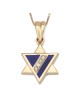 Collier élégant avec pendentif étoile de David en or jaune 14 carats avec diamant blanc