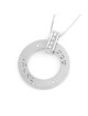 14K Gold Disk Shema Yisrael Pendant Necklace With Diamond Accent