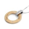 14K Gold Disk Shema Yisrael Pendant Necklace With Diamond Accent