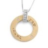 14K Gold Disk Shema Yisrael Pendant Necklace With Diamond Accent