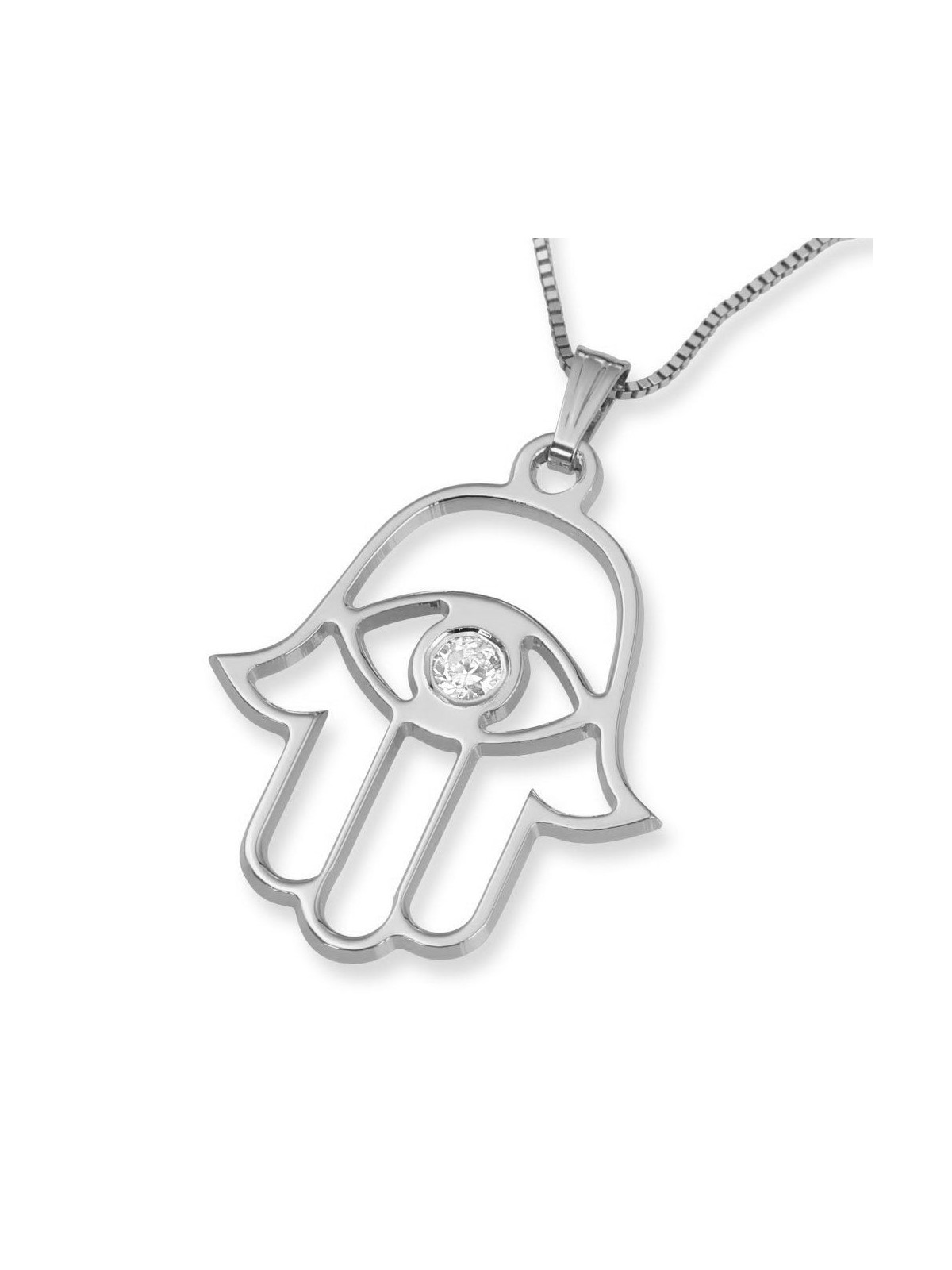 14K Gold Evil Eye Hamsa Pendant Necklace