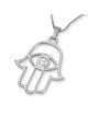 14K Gold Evil Eye Hamsa Pendant Necklace