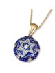 Anbinder Jewelry Pendentif étoile de David en or 14 carats et émail bleu avec D