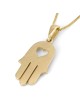 Collier pendentif Hamsa avec coeur en or 14 carats