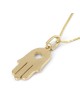Collier pendentif Hamsa avec coeur en or 14 carats