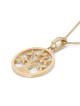 Stylish 14K Gold Round Tree of Life Pendant Necklace (Choice of Colors
