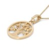Stylish 14K Gold Round Tree of Life Pendant Necklace (Choice of Colors