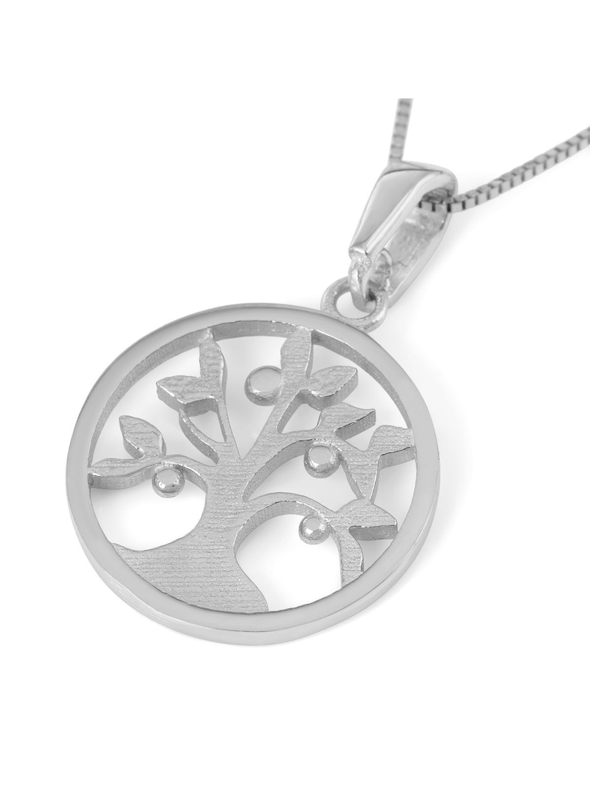 Stylish 14K Gold Round Tree of Life Pendant Necklace (Choice of Colors