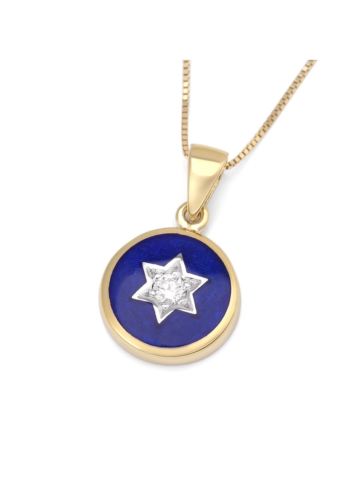 Round Diamond-Accented Star of David 14K Gold Pendant Necklace