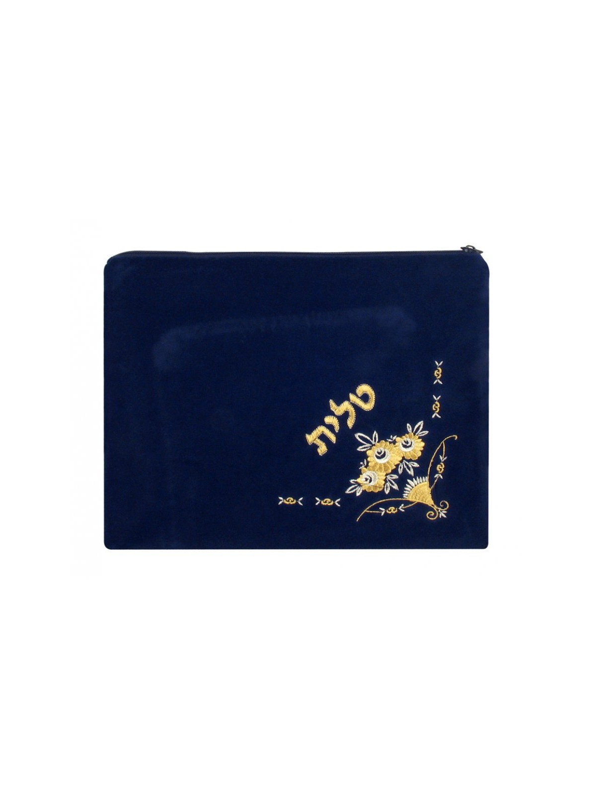 Dark Blue Velvet Tallit Tefillin Bags Flowe... | Talit & Tefillin Bags